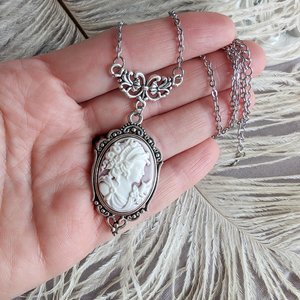 Goddess Cameo Necklace, Victorian Cameo Jewelry, Vintage Wedding 