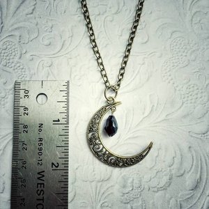 Crescent Moon Necklace, Womens Celestial Jewelry, Boho Moon Necklace, Witchy Jewelry,  Gift for Her