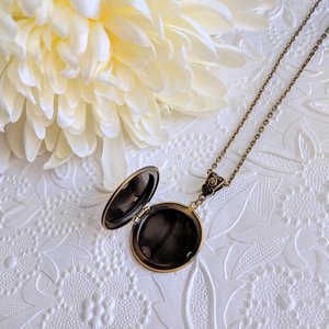 Round Bird Locket Necklace, Keepsake Jewelry, Mother's Day Gift