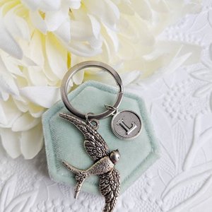 Bird Key Chain, Swallow Key Chain, Womens Freedom Key Chain, Personalized Key Chain Gift for Her, Animal Key Chain