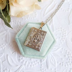 Book Lover Gift, Love Book Locket Necklace, Book Club Bookworm Gift for Librarian 