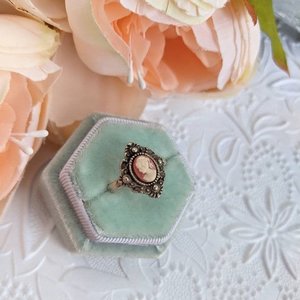 Blue Cameo ring, Victorian cameo ring, antique replica cameo jewelry, vintage style jewelry gift, historical jewelry, adjustable ring