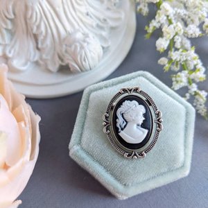 Blue Cameo Brooch, Victorian Jewelry, Historical Costume