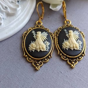 Fairy Cameo Earrings, Fairycore Jewelry