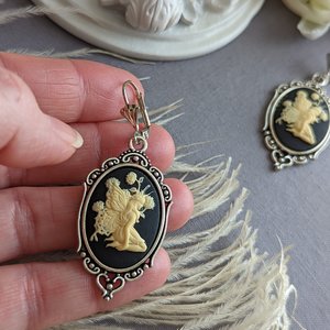 Fairy Cameo Earrings, Woodland Fairy Jewelry, Statement Earrings, Mythical Creatures, Fairycore Jewelry