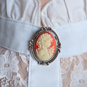 Goddess Cameo Brooch, Vintage Style Brooch Pin, Cameo Jewelry, Unique Gift, Victorian Jewelry, Pink Cameo Brooch