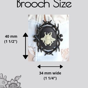 Black Bee Brooch, Gothic Jewelry, Bramble Fairytale Pin, Whimsigothic Accessories