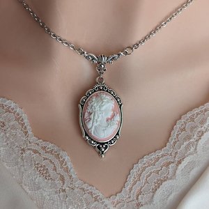 Victorian Cameo Necklace, Vintage Style Cameo Jewelry
