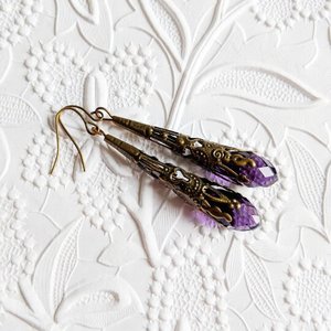 Long Victorian Earrings, Vintage Style Earrings, Various Colours