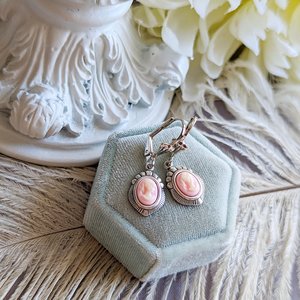 Blue Cameo Earrings, Silver Victorian Earrings, Cameo Jewelry, Historic Wedding Jewelry, Vintage Style Something Blue for Bride Earrings