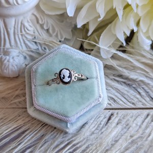 Cameo Ring, 925 Sterling Silver Adjustable Cameo Ring, Antique Replica Cameo Jewelry, Victorian Jewelry Gift for Anniversary