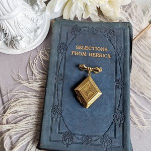 Golden Brass Diamond Shaped Locket Brooch, Unique Bridal Bouquet Charm, Etched Victorian Locket, Wedding Memory Pin, Bride Wedding Gift