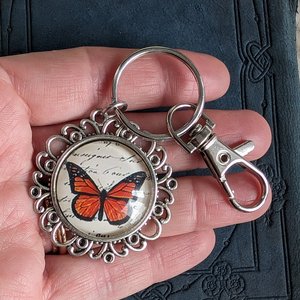 Monarch Butterfly Keychain, Unique Bag Charm, Handmade Nature Inspired Accessory, Insect Lover Gift