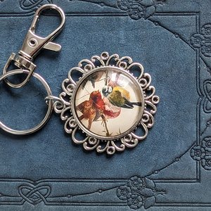 Vintage Inspired Bird Keychain with Two Birds, A Perfect Gift for Bird Lovers, Unique Bag Charm