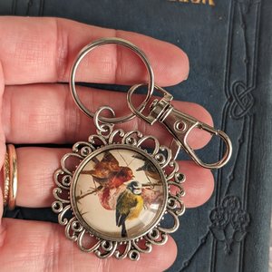 Vintage Inspired Bird Keychain with Two Birds, A Perfect Gift for Bird Lovers, Unique Bag Charm