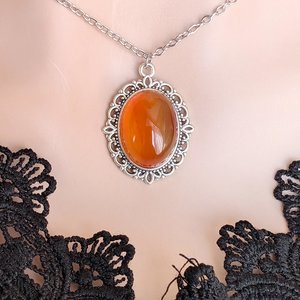 Carnelian Necklace, Natural Gemstone Pendant, Boho Jewelry, Healing Crystal Necklace