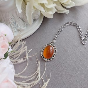 Carnelian Necklace, Natural Gemstone Pendant, Boho Jewelry, Healing Crystal Necklace