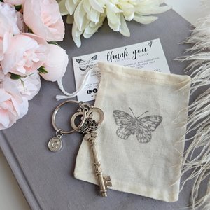 Dragonfly Keychain: Personalized Initial Charm, Freedom Key Ring