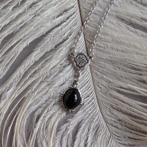 Art Deco Onyx Necklace – Vintage Style Gothic Jewelry
