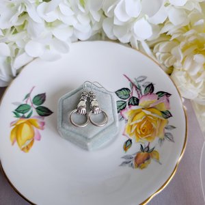 Victorian Hand Earrings in Silver Finish, Gothic Vintage Inspired Jewelry