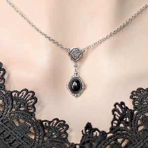 Art Deco Onyx Necklace – Vintage Style Gothic Jewelry