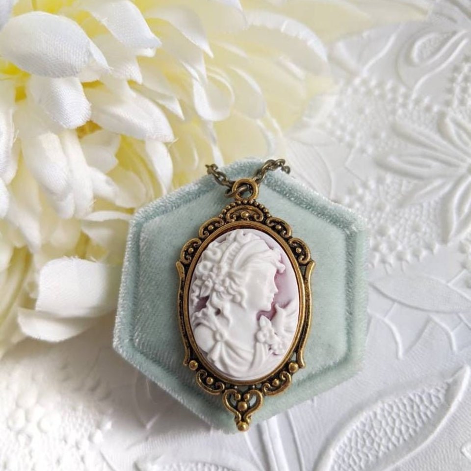 Victorian Cameo necklace, Greek Goddess necklace pendant, Gothic jewelry, vintage style jewelry, gift for her