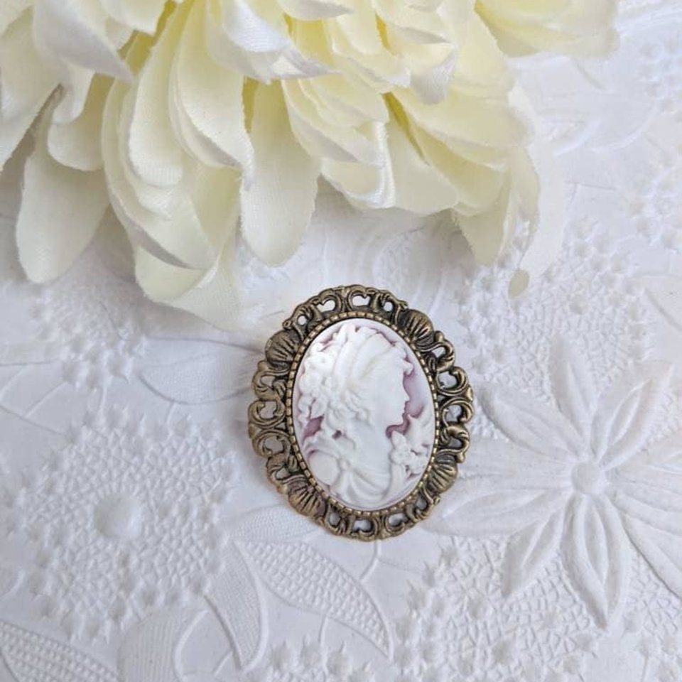 Goddess Cameo Brooch, Vintage Inspired Pin, Cameo Jewelry, Historical Costume Jewelry