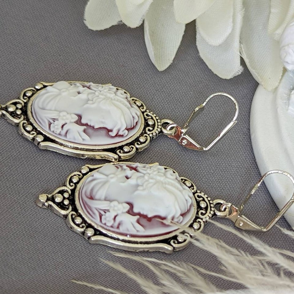 Cameo Statement Earrings, Goddess Cameo Earrings, Victorian Jewelry, Romantic Vintage Style Shabby Chic, Regency Jewelry, Historical Costume