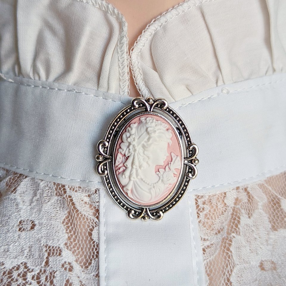 Goddess Cameo Brooch, Vintage Style Brooch Pin, Cameo Jewelry, Unique Gift, Victorian Jewelry, Pink Cameo Brooch