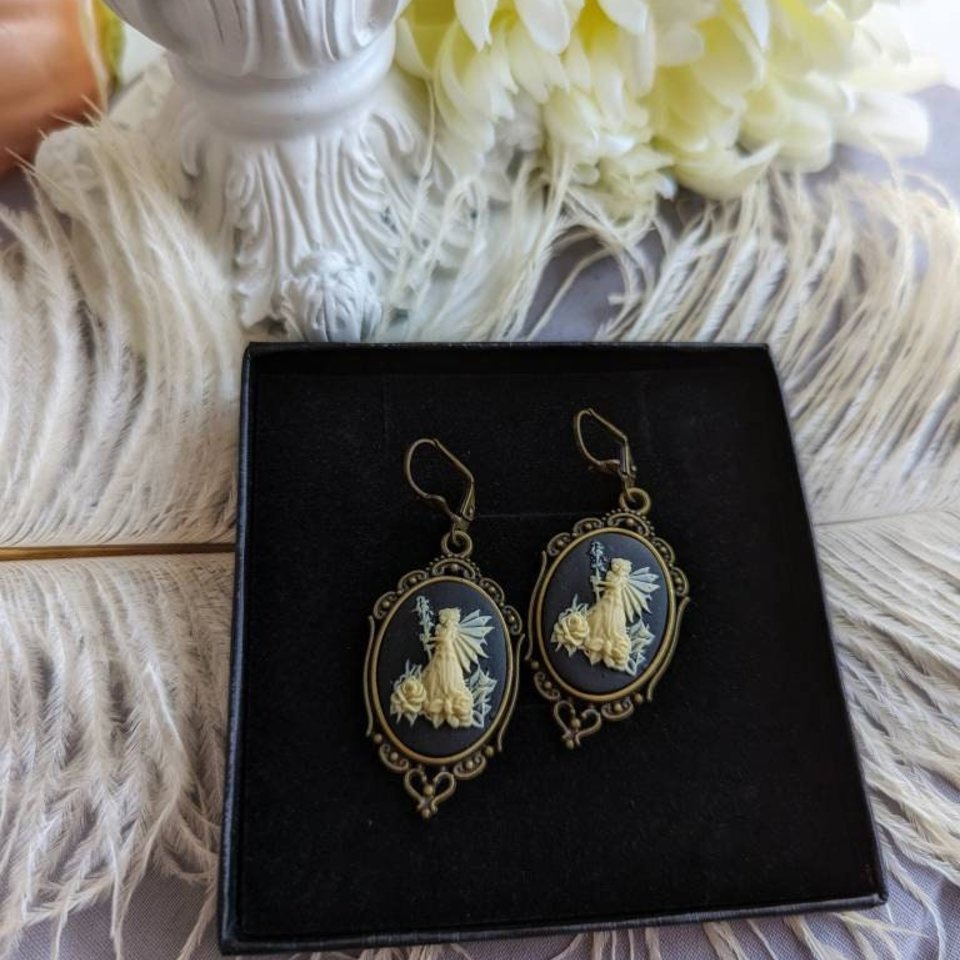 Fairy Cameo Earrings, Fairycore Jewelry