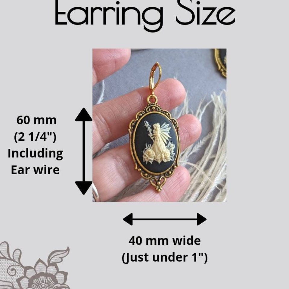 Fairy Cameo Earrings, Fairycore Jewelry