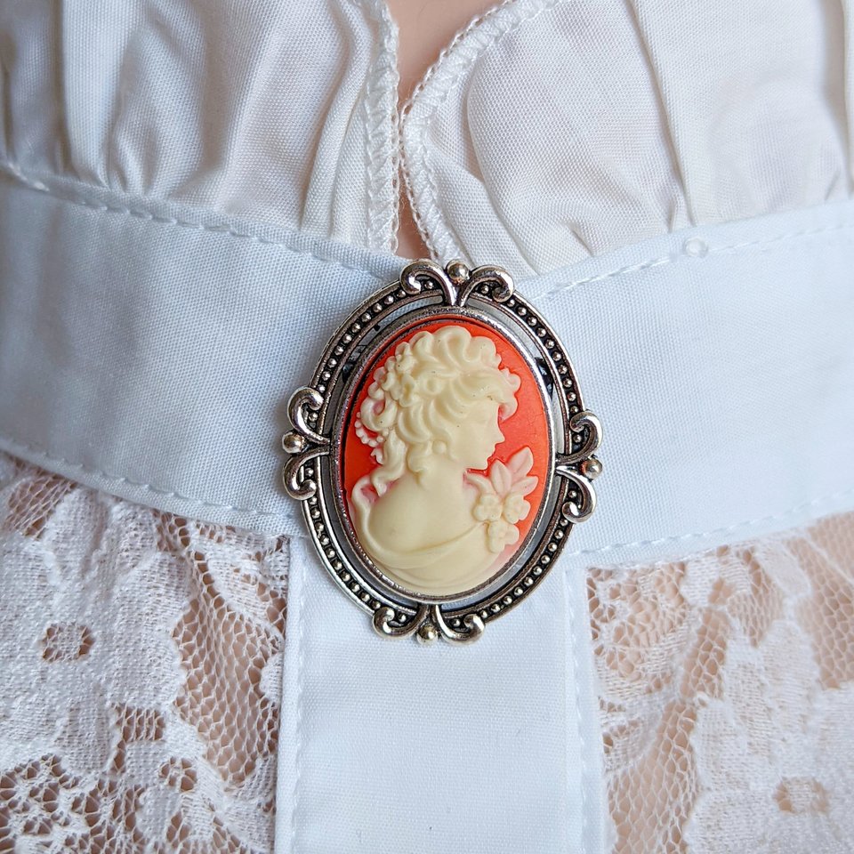 Goddess Cameo Brooch, Vintage Style Brooch Pin, Cameo Jewelry, Unique Gift, Victorian Jewelry, Pink Cameo Brooch