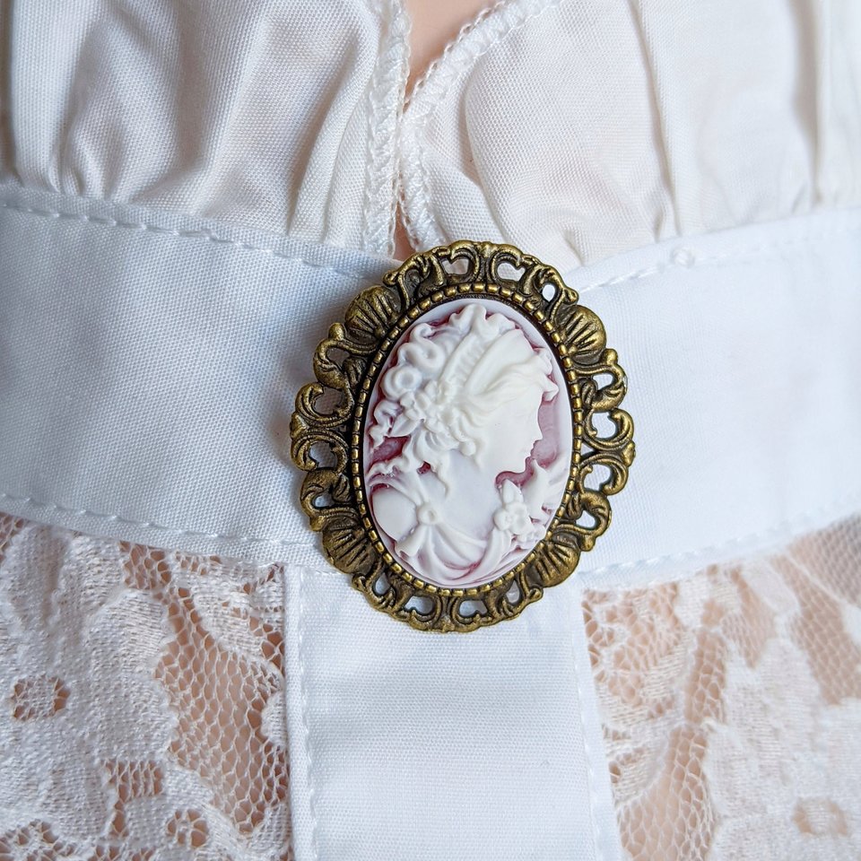 Goddess Cameo Brooch, Vintage Inspired Pin, Cameo Jewelry, Historical Costume Jewelry