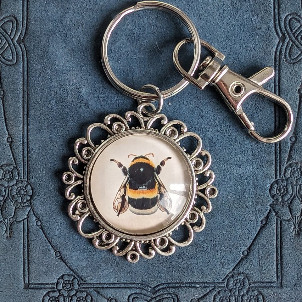 Bumble Bee Keychain and Bag Charm, Nature Inspired Accessory, Gift for Garden Lover