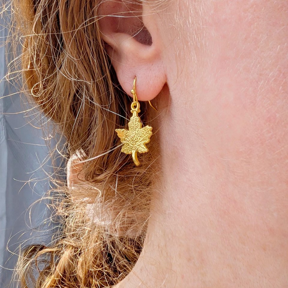 Canadian Maple Leaf Earrings, Canadian Pride Jewelry, Nature Inspired, Gift for Her