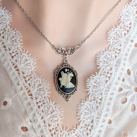 Magical Fairy Cameo Necklace, Woodland Fairy Pendant