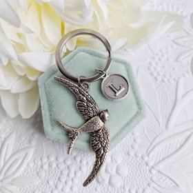 Bird Key Chain, Swallow Key Chain, Womens Freedom Key Chain, Personalized Key Chain Gift for Her, Animal Key Chain