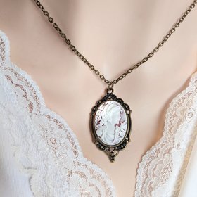 Victorian Cameo necklace, Greek Goddess necklace pendant, Gothic jewelry, vintage style jewelry, gift for her