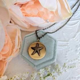 Tiny Star Locket Necklace, Round Golden Keepsake Locket, Daughter Grad 2024 Gift