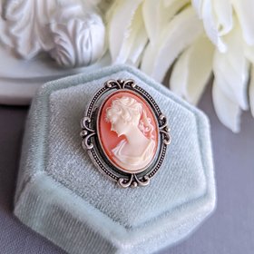 Carnelian Cameo Brooch, Victorian Jewelry Pin, Unique Gift For Women, Historical Reenactment Costume