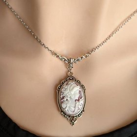 Victorian Cameo Necklace, Vintage Style Cameo Jewelry