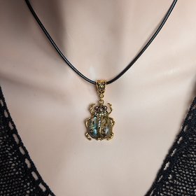 Gothic Art Nouveau Necklace, Scarab Beetle Pendant, Whimsigothic Choker, Eqyptian Jewelry Gift