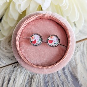 Dainty Flower Earrings, Pink Rose Studs, Cottagecore Jewelry, Hypoallergenic Stainless Steel Posts, Gift for Daughter