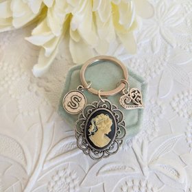 Cameo Key Chain, Victorian Jewelry Key Fob, Personalized Gifts for Women