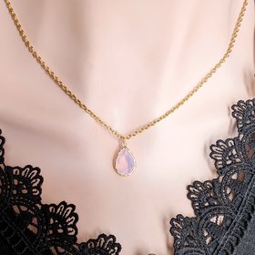 Opal Drop Necklace, October Birthstone Necklace