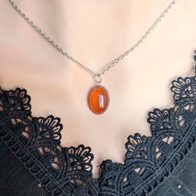 Natural Carnelian Stone Necklace, Handmade Gemstone Jewelry, Boho Chic Carnelian Pendant, Healing Crystal Necklace